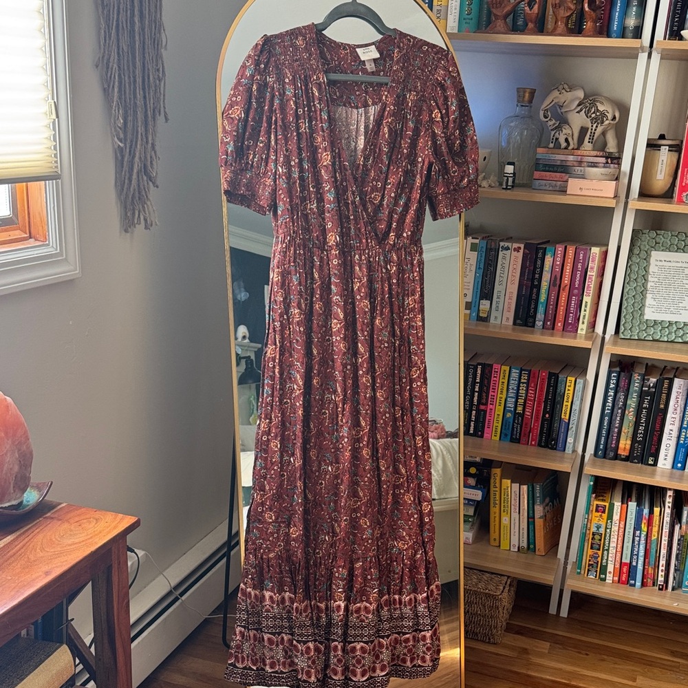 Knox Rose Burgundy and Brown Maxi Dress